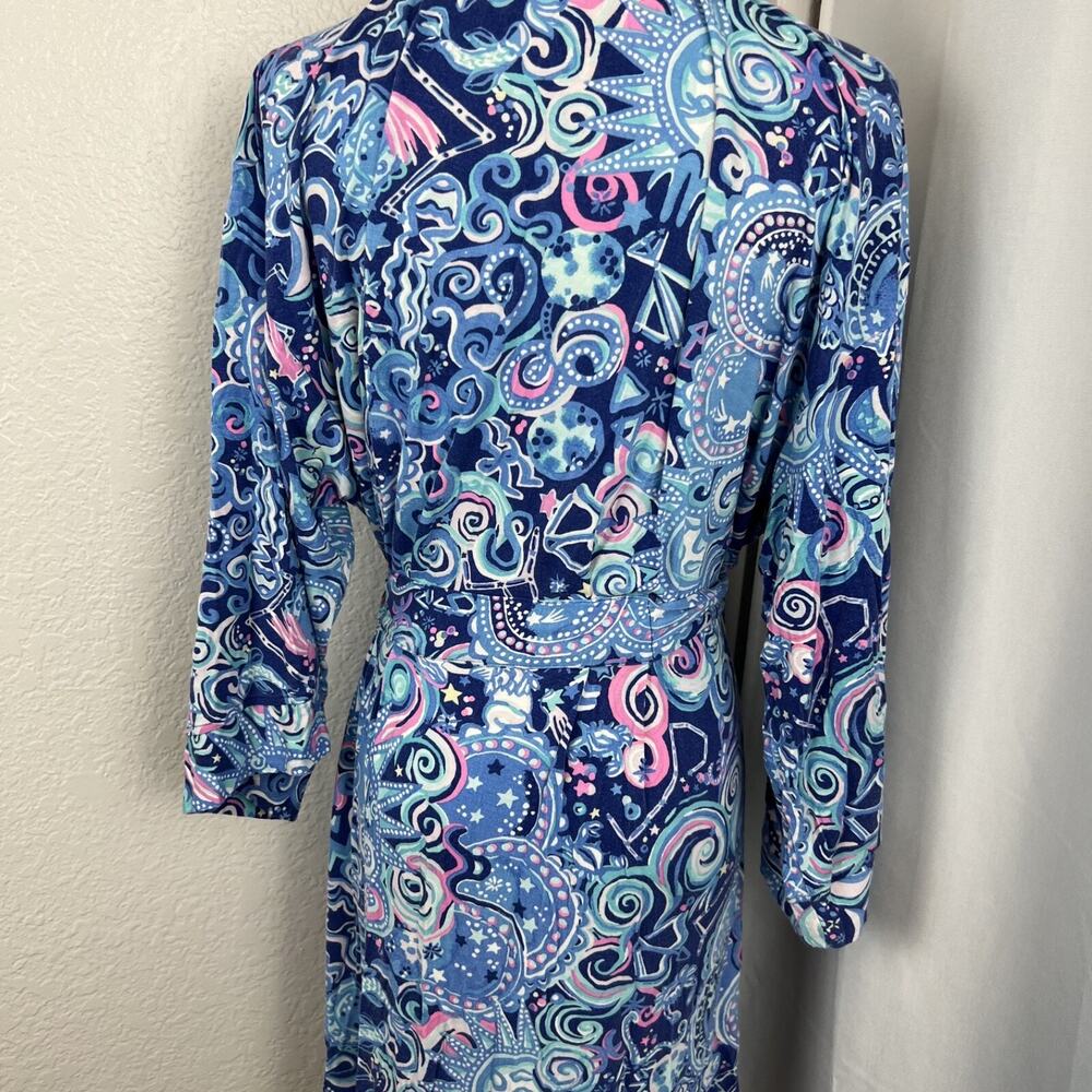 Lilly Pulitzer Blue Floral Robe Intimates Sleepwear - Picture 10 of 16